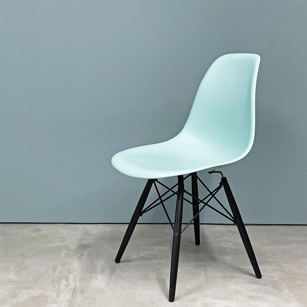 ハーマンミラー HermanMiller サイドシェルチェア ドゥエルレッグ DSW アクアスカイ × エボニー ポリプロピレン製 イームズ ミッドセンチュリー B ◎