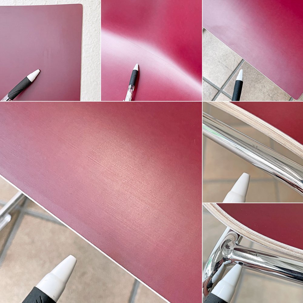 エンゲルブレヒト Engelbrechts チャリック CHAIRIK 107 ダイニングチェア スタッキング そり足 ボルドー 未使用品 デンマーク A ◇