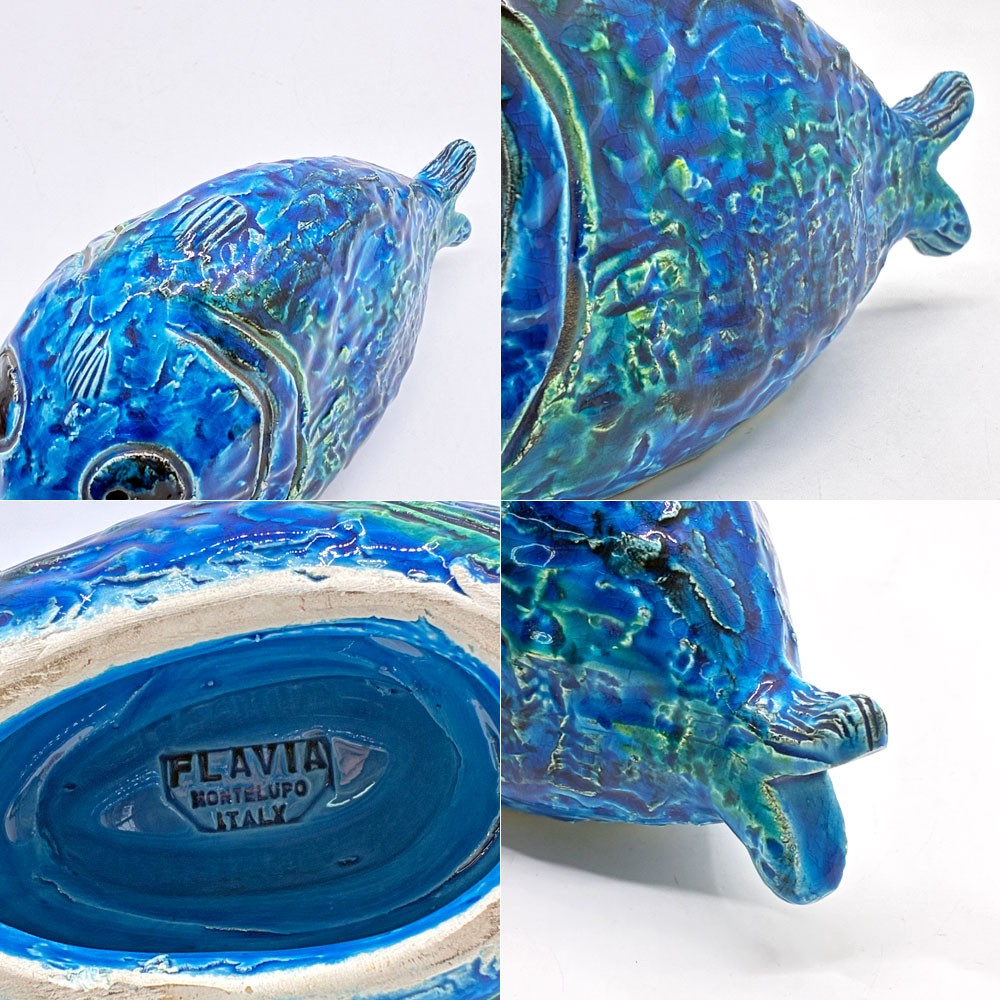 フラヴィア FLAVIA Italy リミニブルー ビトッシ BITOSSI オブジェ 置物 フィッシュ 魚 アルド・ロンディ Aldo Londi 陶製 イタリア ●