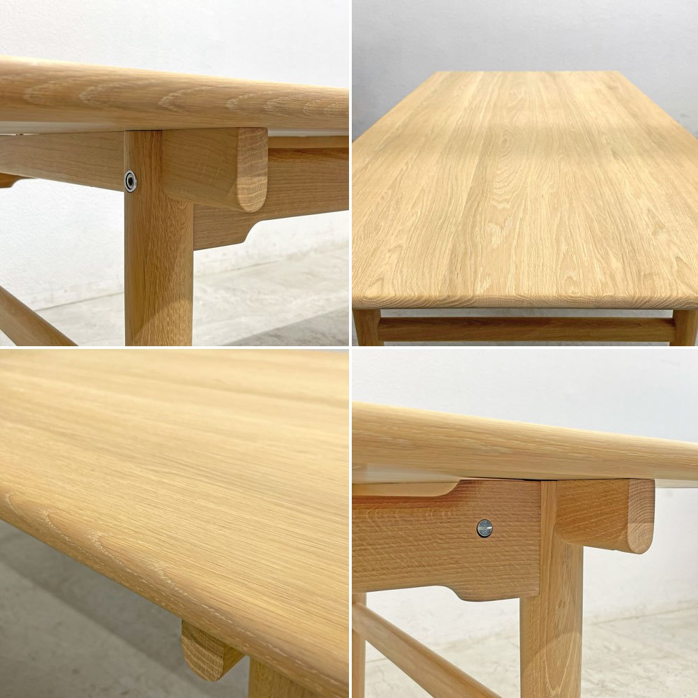 カールハンセン&サン Carl Hansen&Son CH327 ダイニングテーブル オーク材 ホワイトオイルフィニッシュ W190cm ハンス J. ウェグナー 現状品 〓