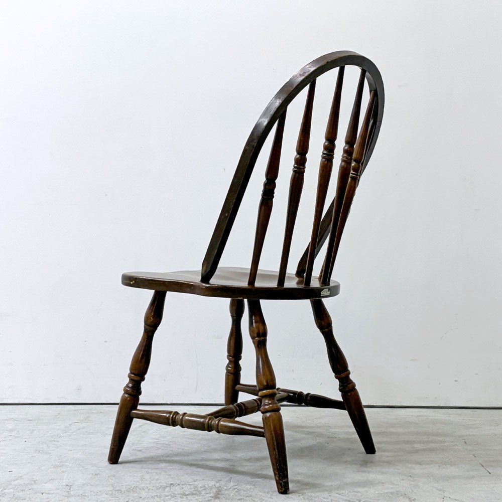 ユニバーサル UNIVERSAL FURNITURE ウィンザーチェア ダイニングチェア アメリカ ブラウン ビンテージスタイル カントリー A ●