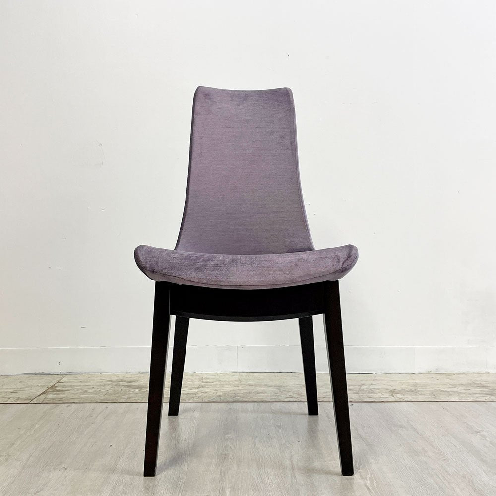 カワジュン KAWAJUN ドリディナチェア DORIDINA CHAIR ファブリック パープル モールドウレタン シンプルデザイン 美品 A ●