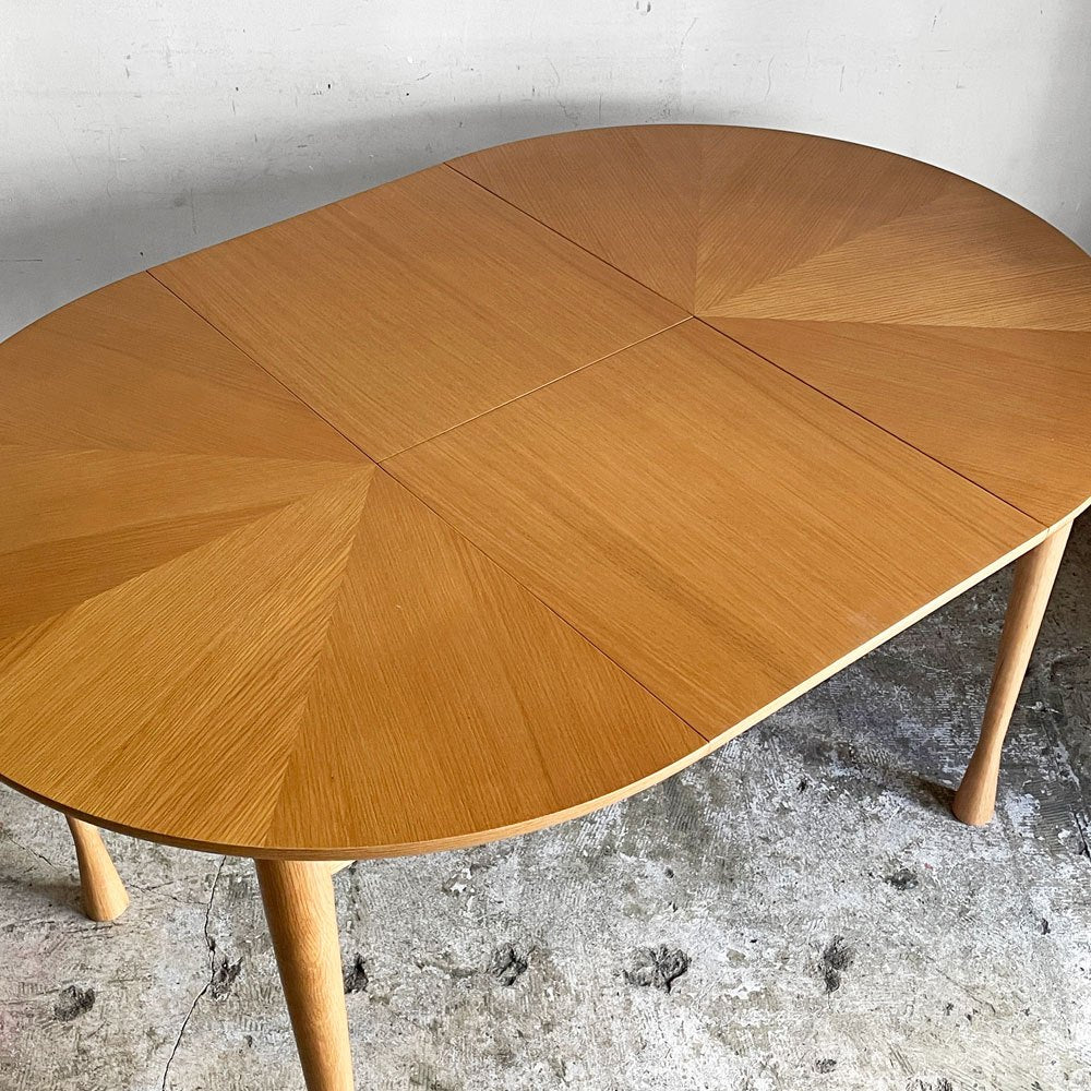 ジャーナルスタンダードファニチャー j.s.F アロスラウンドテーブル AROS ROUND TABLE 伸長式ダイニングテーブル エクステンション ナチュラル ホワイトオーク材 Φ90cm ■