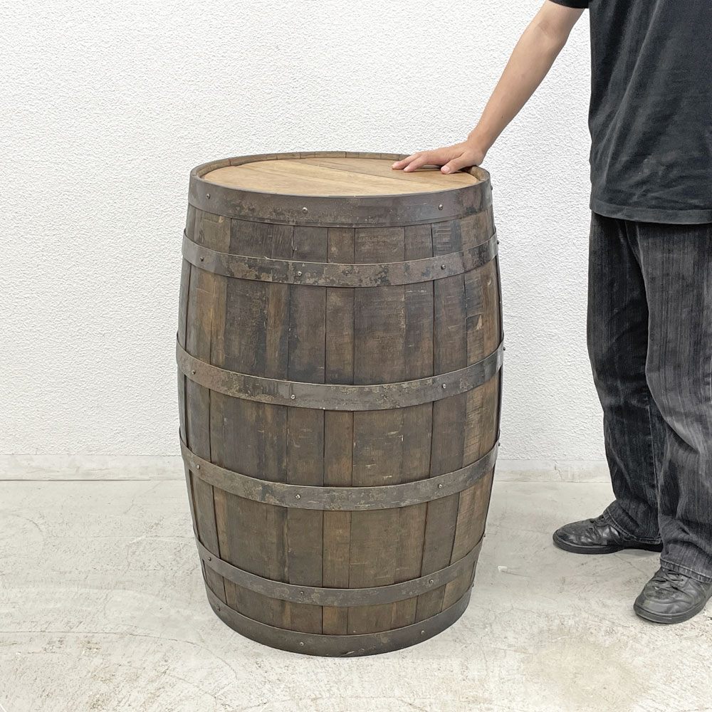 ビンテージ バレルテーブル カウンターテーブル ウイスキー樽 H88cm 立ち呑み カフェ バー ディスプレイ インテリア 空樽 大型 店舗什器 A 〓