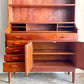 Danish vintage ビューローキャビネット Bookcase & PullOut Desk デスク シェルフ チーク材 60s ビンテージ 北欧デザイン ■