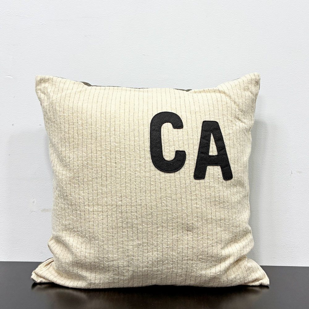 バッシュ BasShu カリフォルニア California 50's クッション CA ワッペン ストライプ アメリカンビンテージスタイル 45×45cm ●