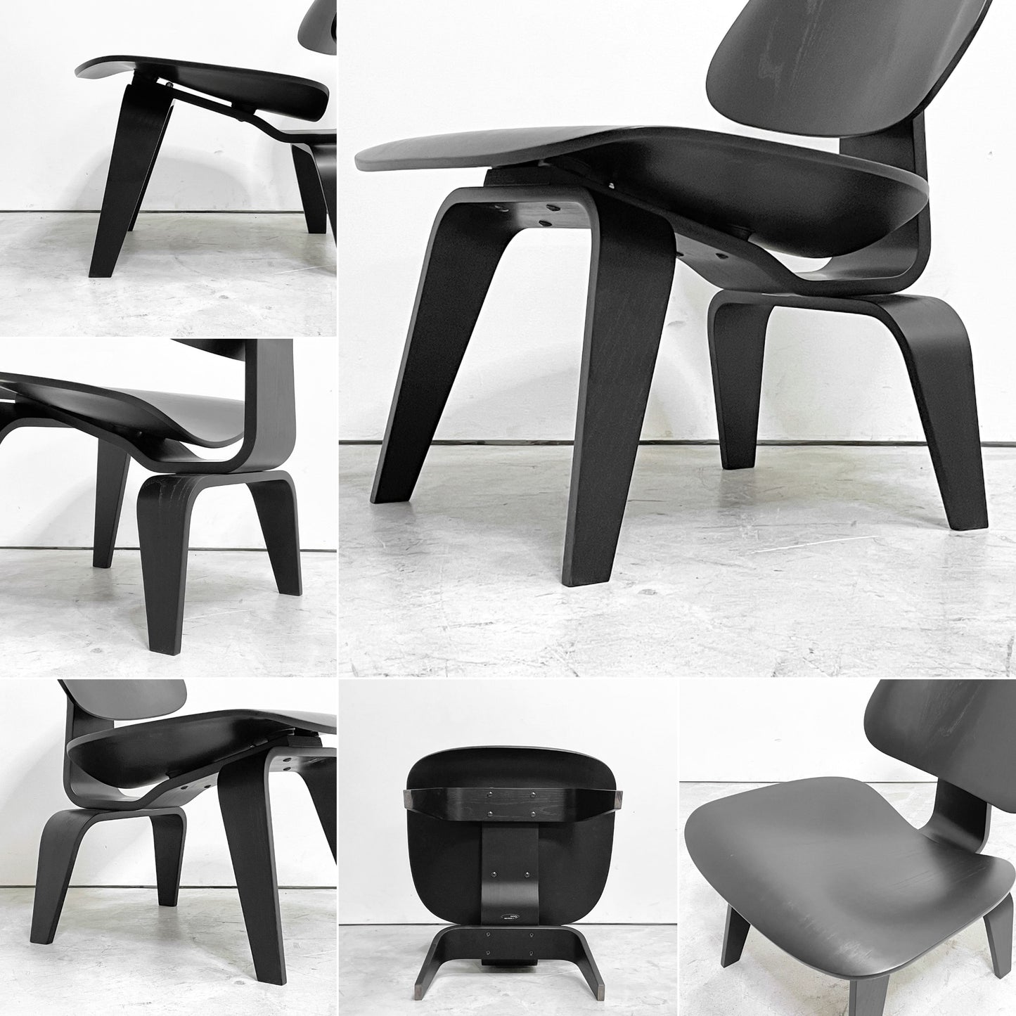 ハーマンミラー Herman Miller イームズ プライウッドチェア LCW エボニー ウッドレッグ C&R イームズ ミッドセンチュリー ●