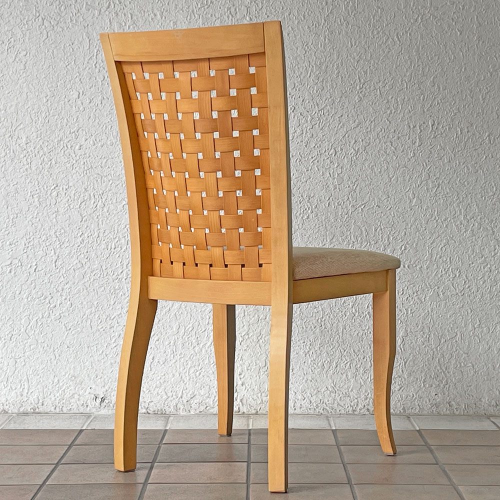 カリガリス Calligaris ダイニングチェア ハイバック ビーチ材 編み込み ファブリック ナチュラルモダン A ◇