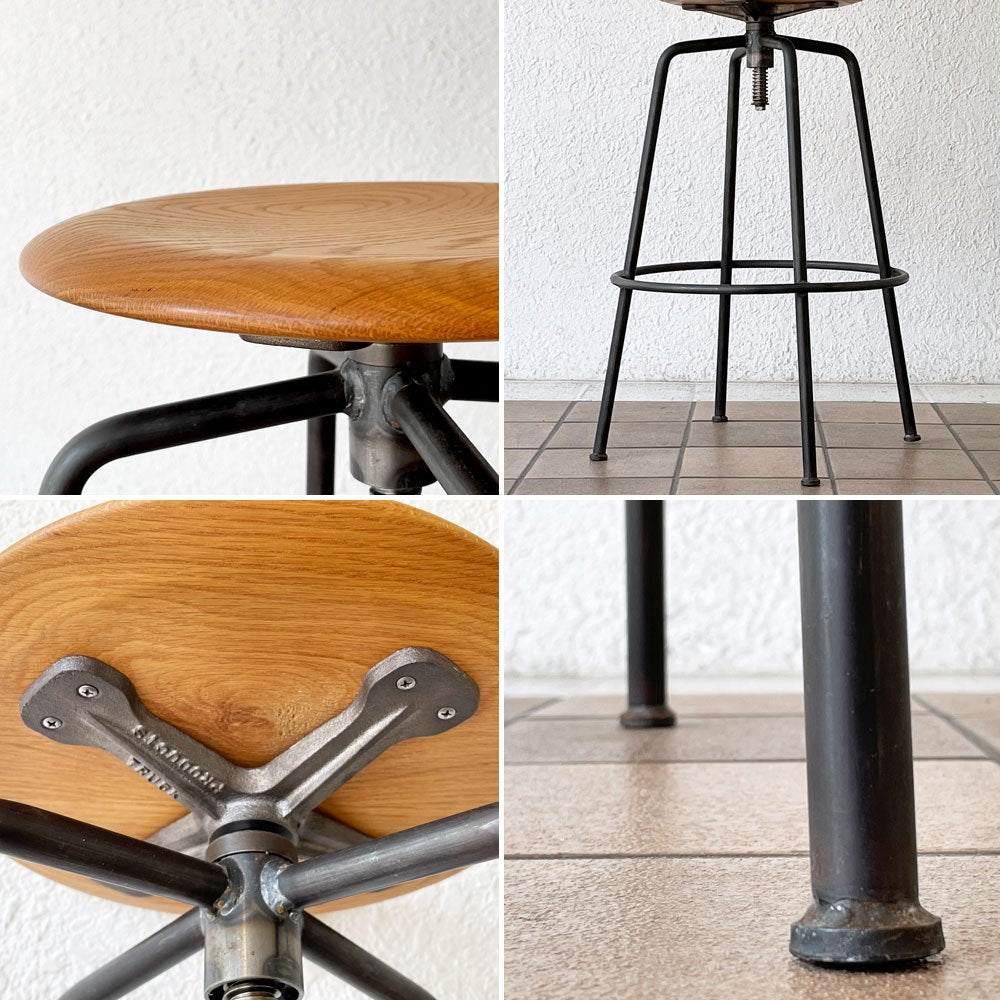 トラックファニチャー TRUCK FURNITURE スット SUTTO ハイスツール HIGH STOOL オーク無垢材シート 定価63800円 ◇