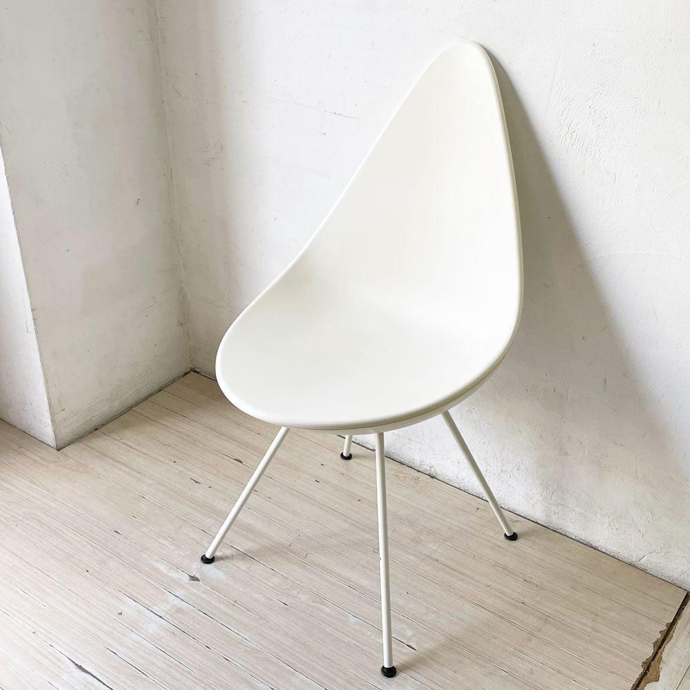 フリッツハンセン Fritz Hansen ドロップチェア ダイニングチェア アルネ・ヤコブセン ホワイト 北欧 デンマーク ★