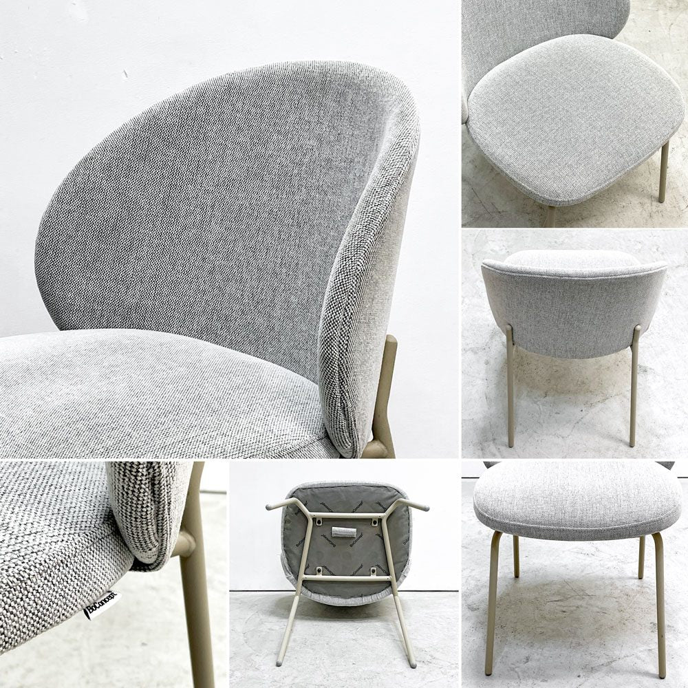 ボーコンセプト BoConcept プリンストン Princeton ダイニングチェア ライトグレー ファブリック メタル脚 マットアッシュグレーラッカー仕上げ B ●