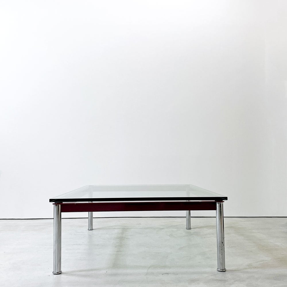カッシーナ Cassina LC10-P ローテーブル センターテーブル コーヒーテーブル W120cm ガラス ボルドー ル・コルビジェ シャルロットペリアン ピエールジャンヌレ 廃番カラー ●