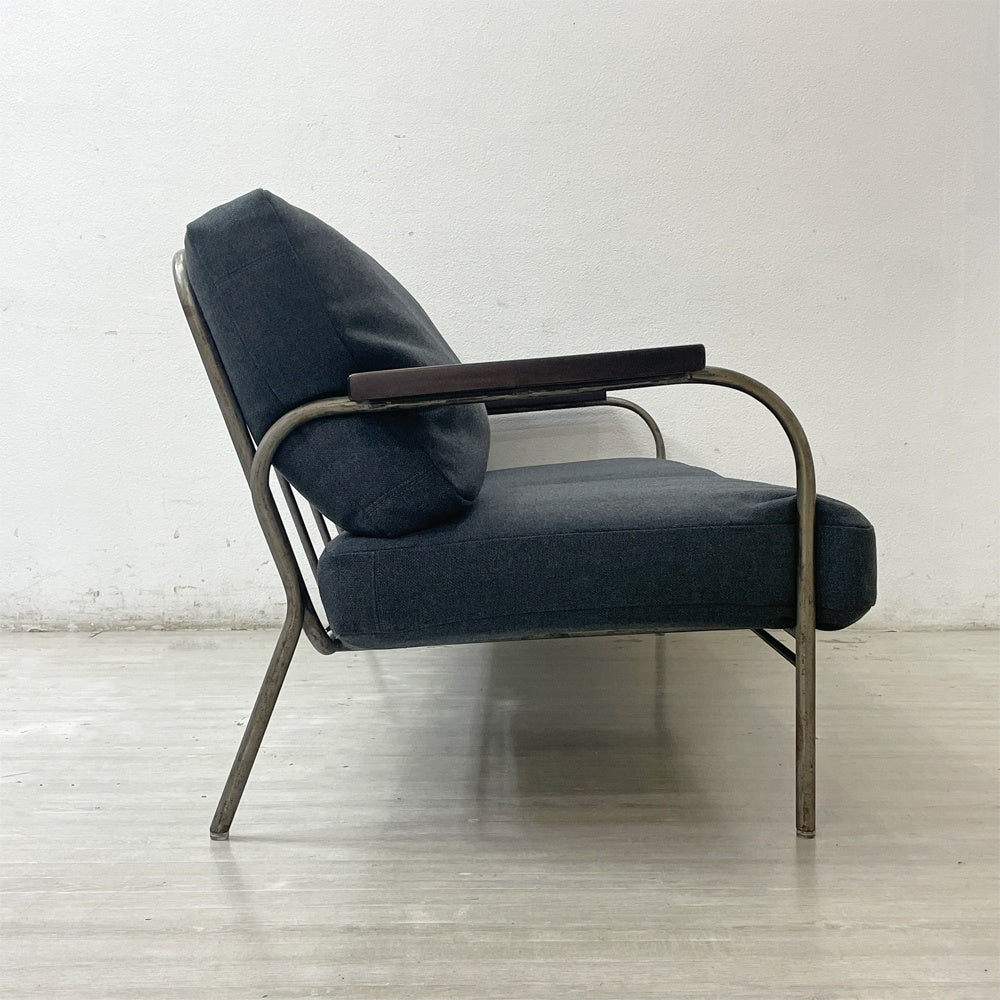 ジャーナルスタンダードファニチャー journal standard Furniture ラバル ソファ LAVAL SOFA 2Pソファ ビンテージスタイル スチール ファブリック ウレタン 新品張替え済み ●