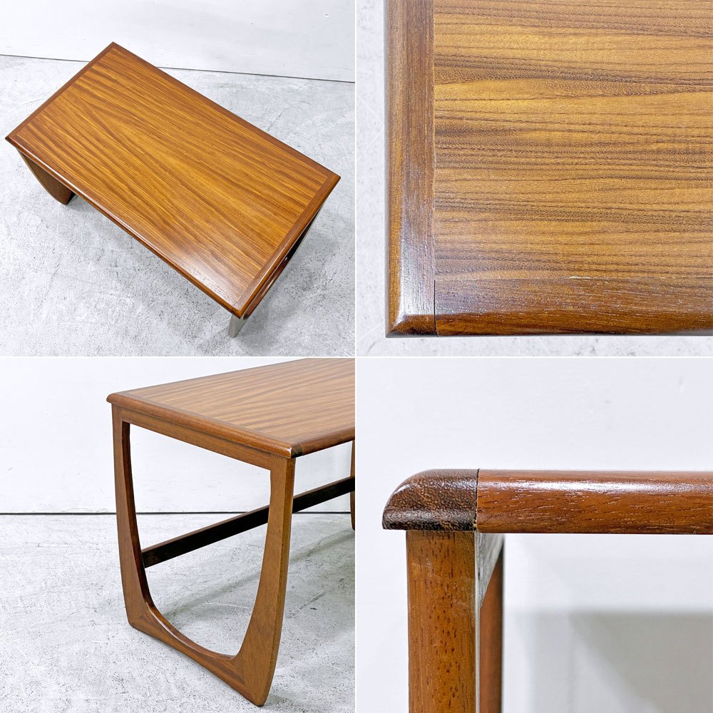 サンエルム・プロダクツ SUNELM Products チーク材 ネストテーブル スキーエンド 70's UKビンテージ 英国家具 ミッドセンチュリー ●