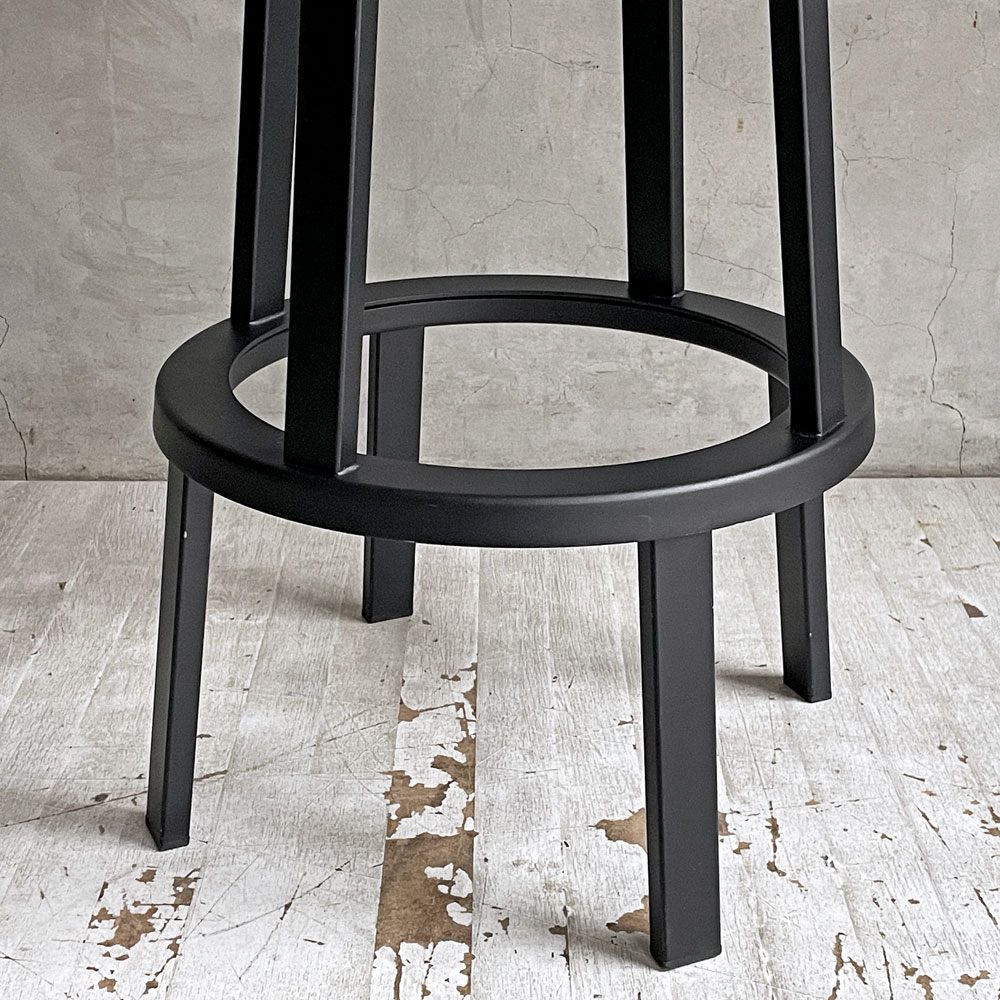 ヘイ HAY リボルバー バースツール ロー REVOLVER BAR STOOL LOW H76cm ブラック 回転式座面 レオン・ランズメイヤー デンマーク 定価¥51,700- B ♪