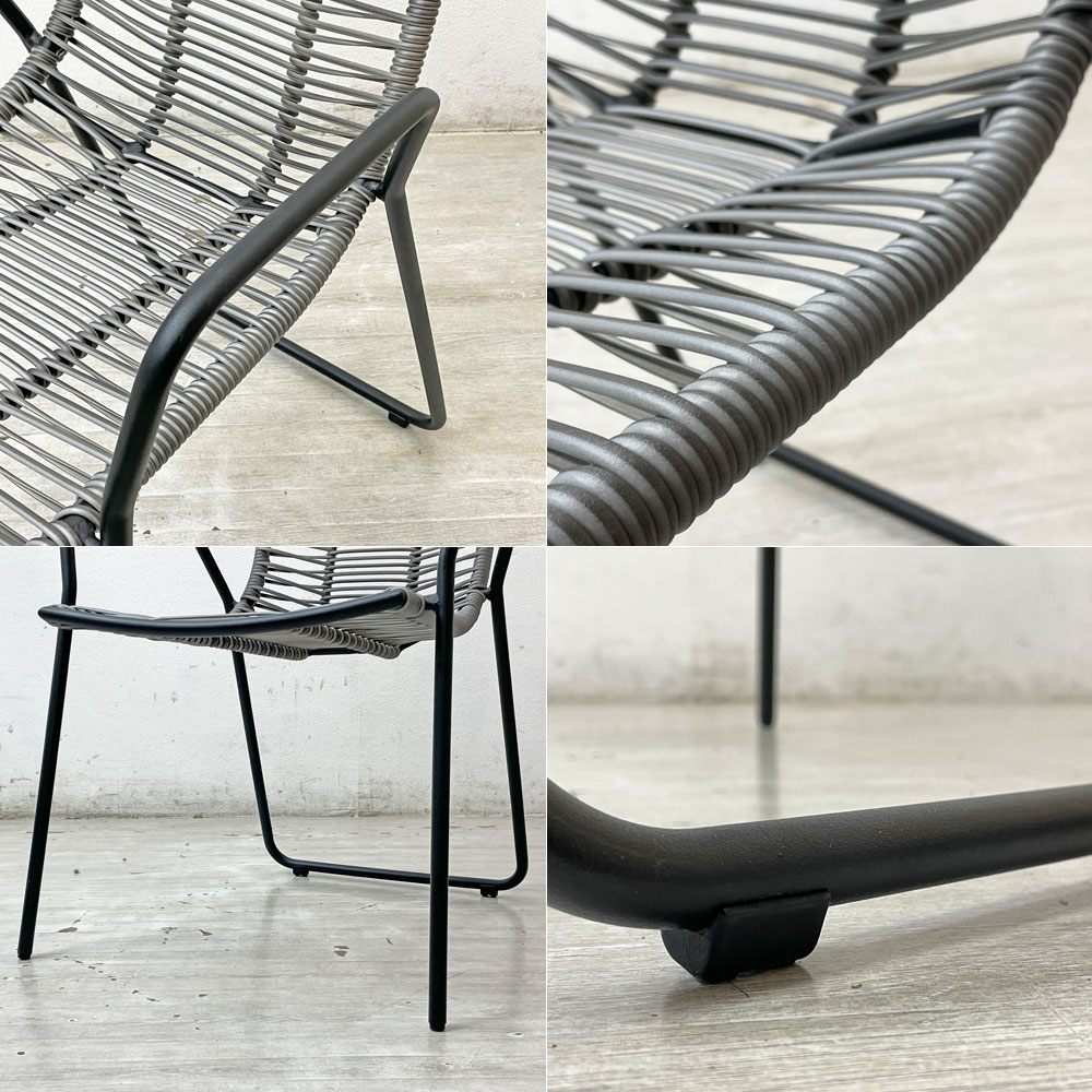 ボーコンセプト Bo Concept エルバ ELBA チェア ガーデンチェア アームチェア ポリエチレンシート スチールフレーム デンマーク 北欧家具 美品 B ●