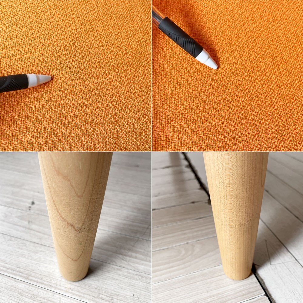コサイン cosine プラットソファ 2Pソファ メープル材 オレンジ カバーリングファブリック W151cm SO-01N 定価￥264,000- ★