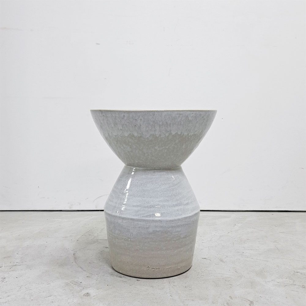 タイム＆スタイル TIME&STLE stoneware sculpture 石見焼 スツール TSSG107 サイドテーブル オブジェ 彫刻 嶋田窯 伝統工芸 定価￥95,700- ●