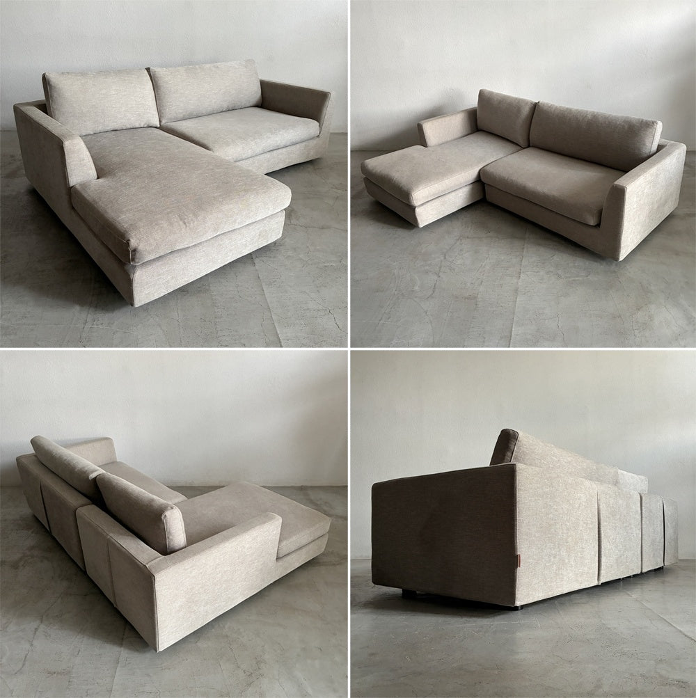 リラックスフォーム RELAX FORM 関家具 デパラ2  DEPALAⅡ 右 カウチソファ W220cm シェーズロング 1P + 2P セット コーナーソファ ファブリック A48 ステングレー 定価￥266,475の品 〓