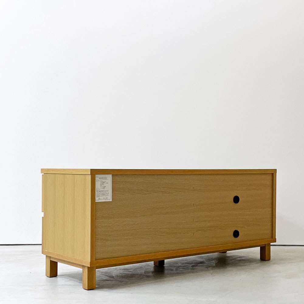 無印良品 MUJI AVボード AVラック 引出し付 オーク材 W110cm ナチュラル シンプル 廃番 ●