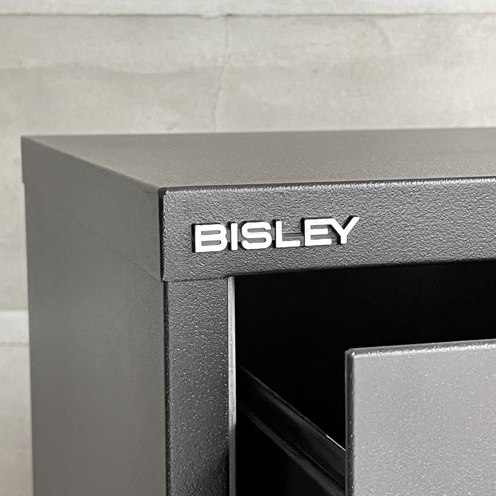 ビスレー QUBE By BISLEY ファイリング デスクキャビネット ブラック 4ドロワー A4サイズ オフィス家具 鍵付き 英国 廃番 ♪