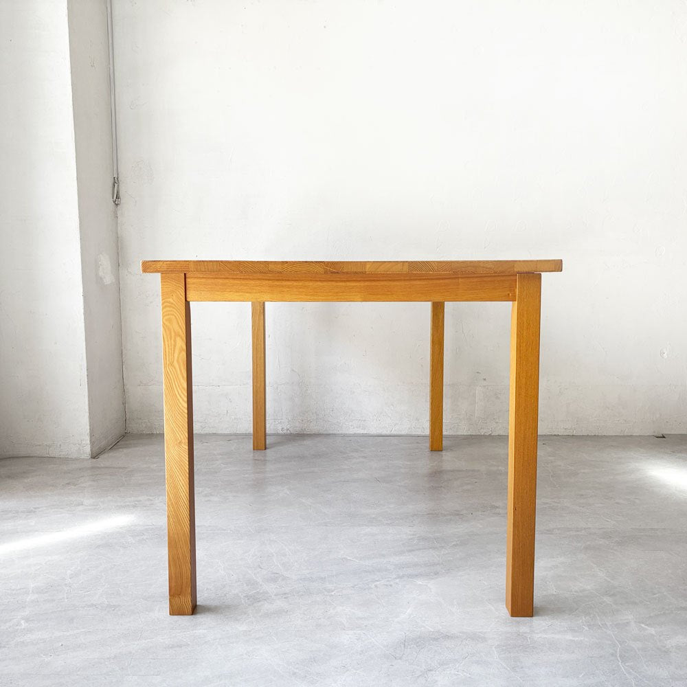無印良品 MUJI 木製テーブル ダイニングテーブル タモ材 無垢集成材 W140cm  ナチュラルデザイン 廃盤 ★