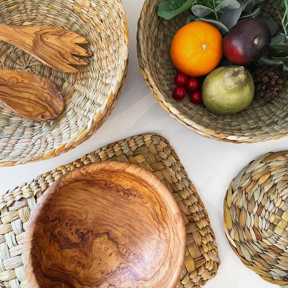 SPACE A&CO 水草 ネスティングバスケット 中 Φ30×11cm イギリス製 旧shop281 有元葉子 定価￥34,100- C ◎