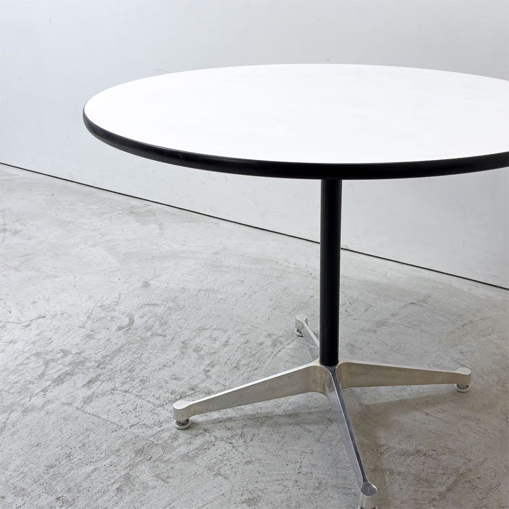 ハーマンミラー Herman Miller コントラクトテーブル ラウンドテーブル W90×H71cm ダイニングテーブル イームズ ミッドセンチュリーデザイン ●