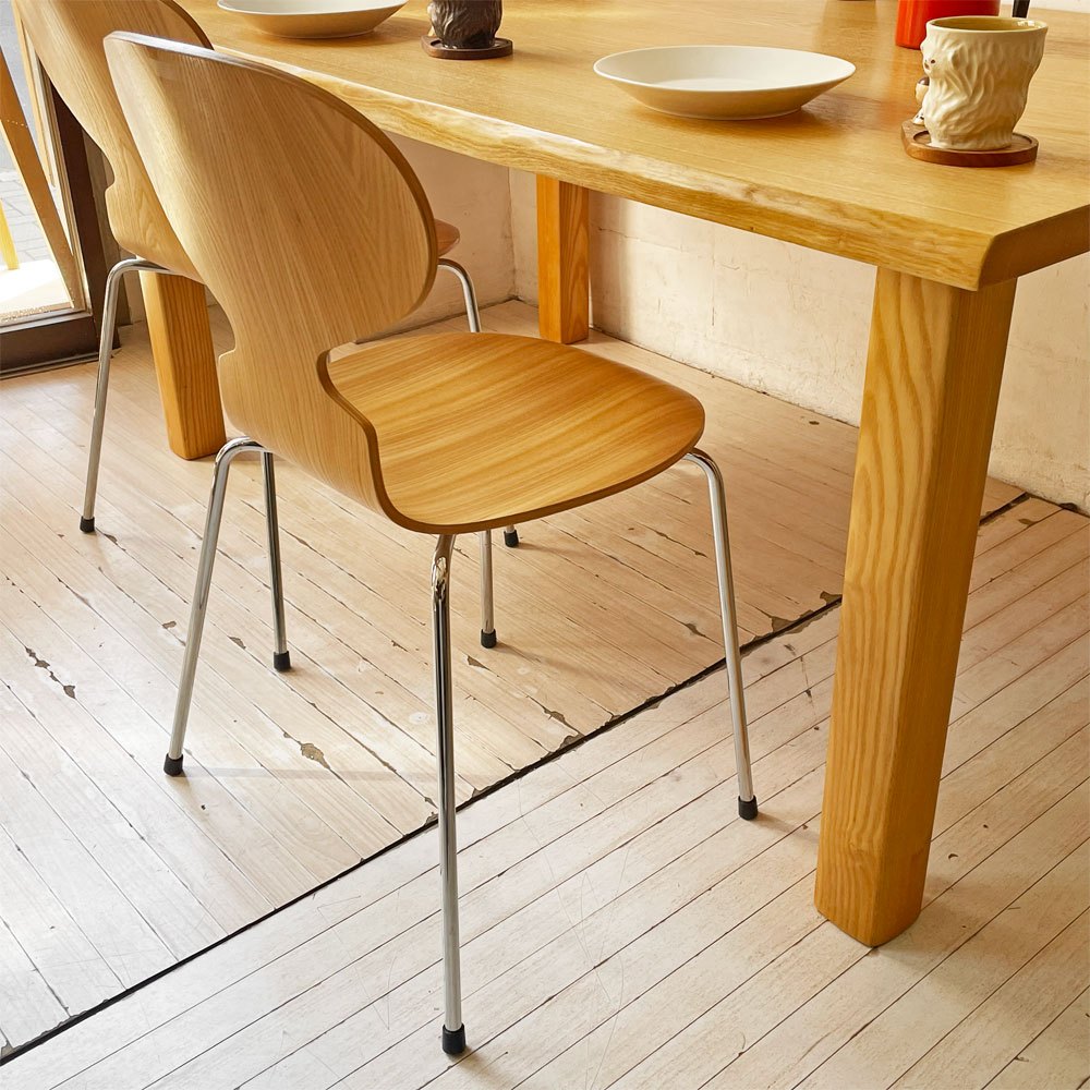 フリッツハンセン Fritz Hansen アントチェア ANT CHAIR アリンコチェア エルム材 4本脚 アルネ・ヤコブセン デンマーク 北欧家具 2013年製 ★