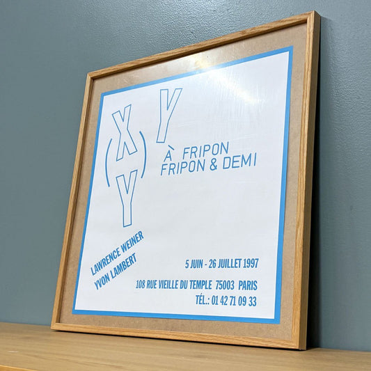 ローレンス・ウィナー Lawrence Weiner エキシビジョンポスター À fripon fripon & demi 1997 額装品 ウッドフレーム ◎