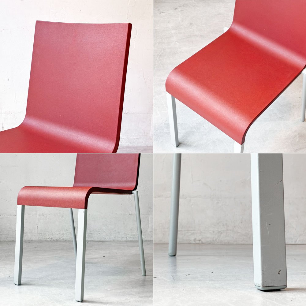 ヴィトラ vitra. ゼロスリー .03 ダイニングチェア スタッキングチェア マールテン・ヴァン・セーヴェレン Maarten Van Severen レッド A ★