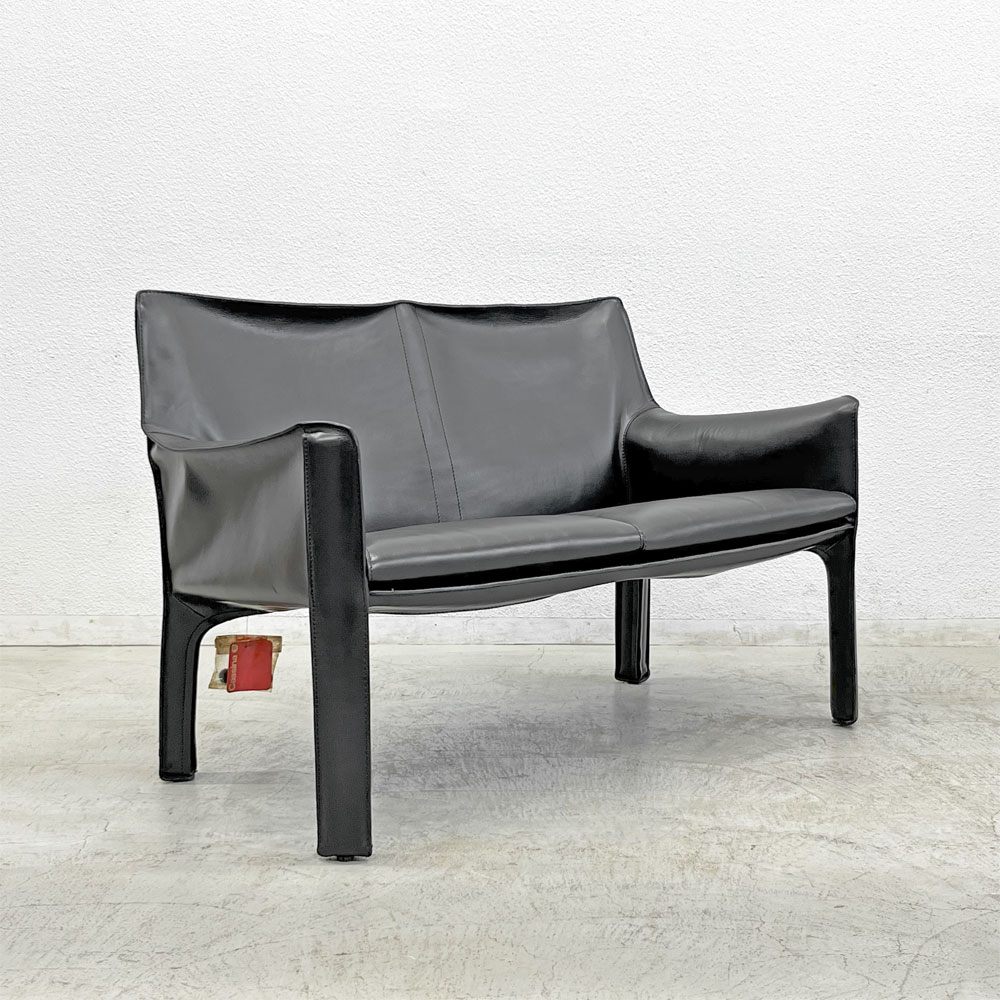 カッシーナ Cassina 414 CAB ラウンジアームチェア 2シーター キャブチェア 本革 マリオ・ベリーニ B 〓