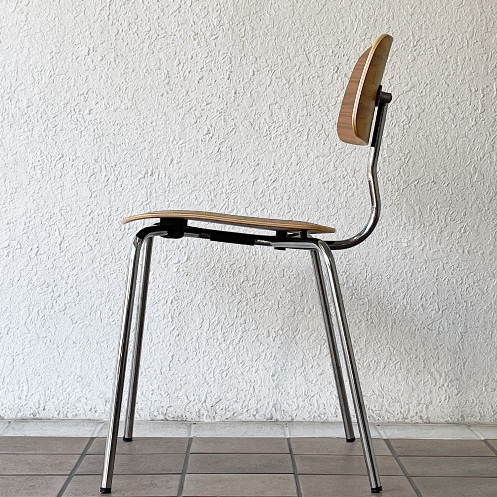 エンゲルブレヒト Engelbrechts ケヴィ KEVI 2060 メタルフレーム プライウッド スタッキングチェア ウォールナット ヨルゲン・ラスムッセン デンマーク 未使用品 B ◇