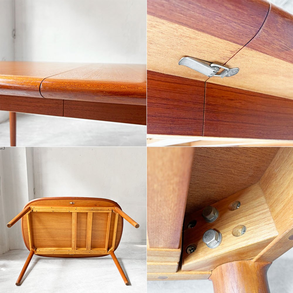 ジャパンビンテージ Japan Vintage チーク材 エクステンション ダイニングテーブル W145㎝ 延長天板欠品 北欧スタイル ★