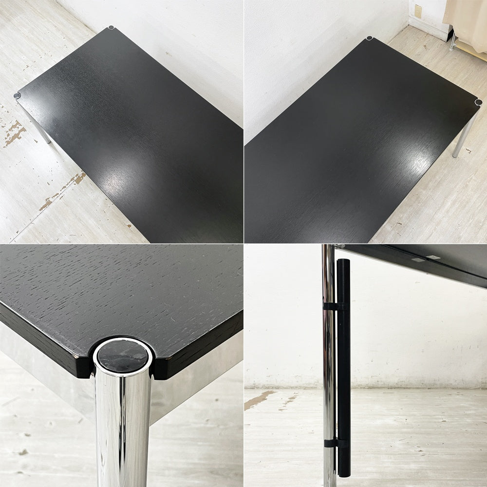 ユーエスエムハラー USMハラー USM Haller モジュラーファニチャー ハラーテーブル ワークデスク W175×D75cm オーク材 ブラック ペントレイ＆ケーブルガイド付き ●