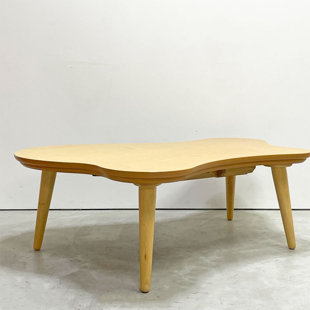 高松辰雄商店 たまり Tamari 変形 こたつテーブル ローテーブル メープル材 ナチュラル W110cm ●