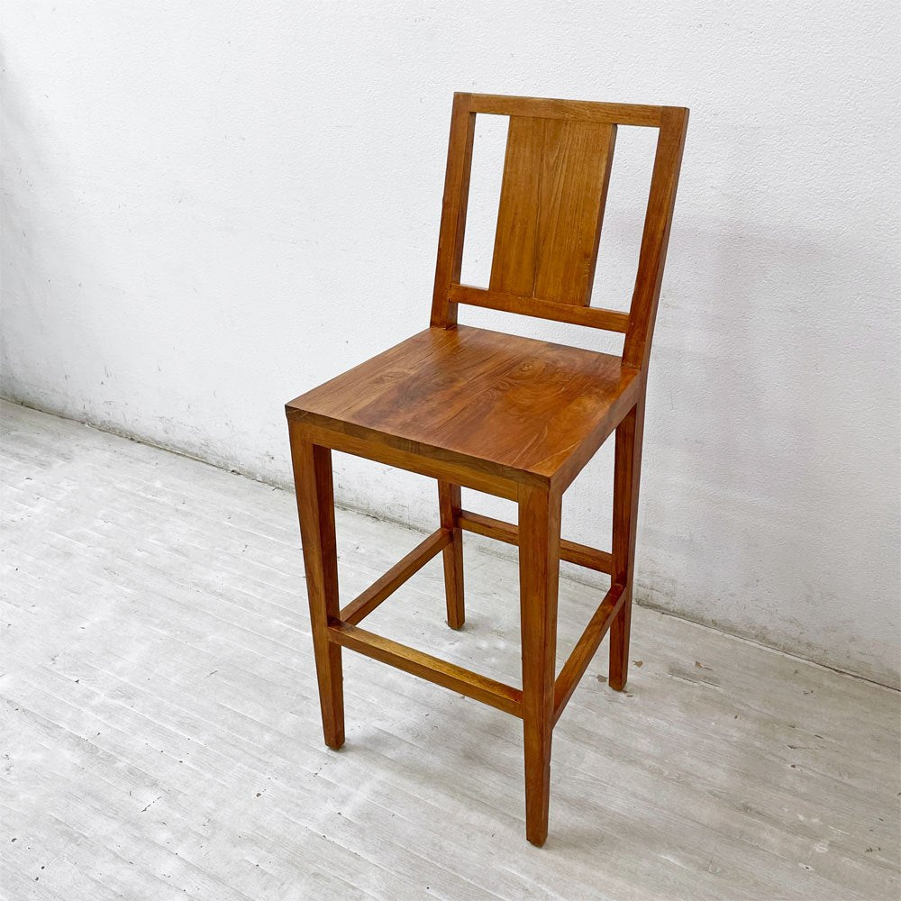 チーク 無垢材 teak wood ハイチェア カウンターチェア OLD JAVA アジアン スタイル A ●