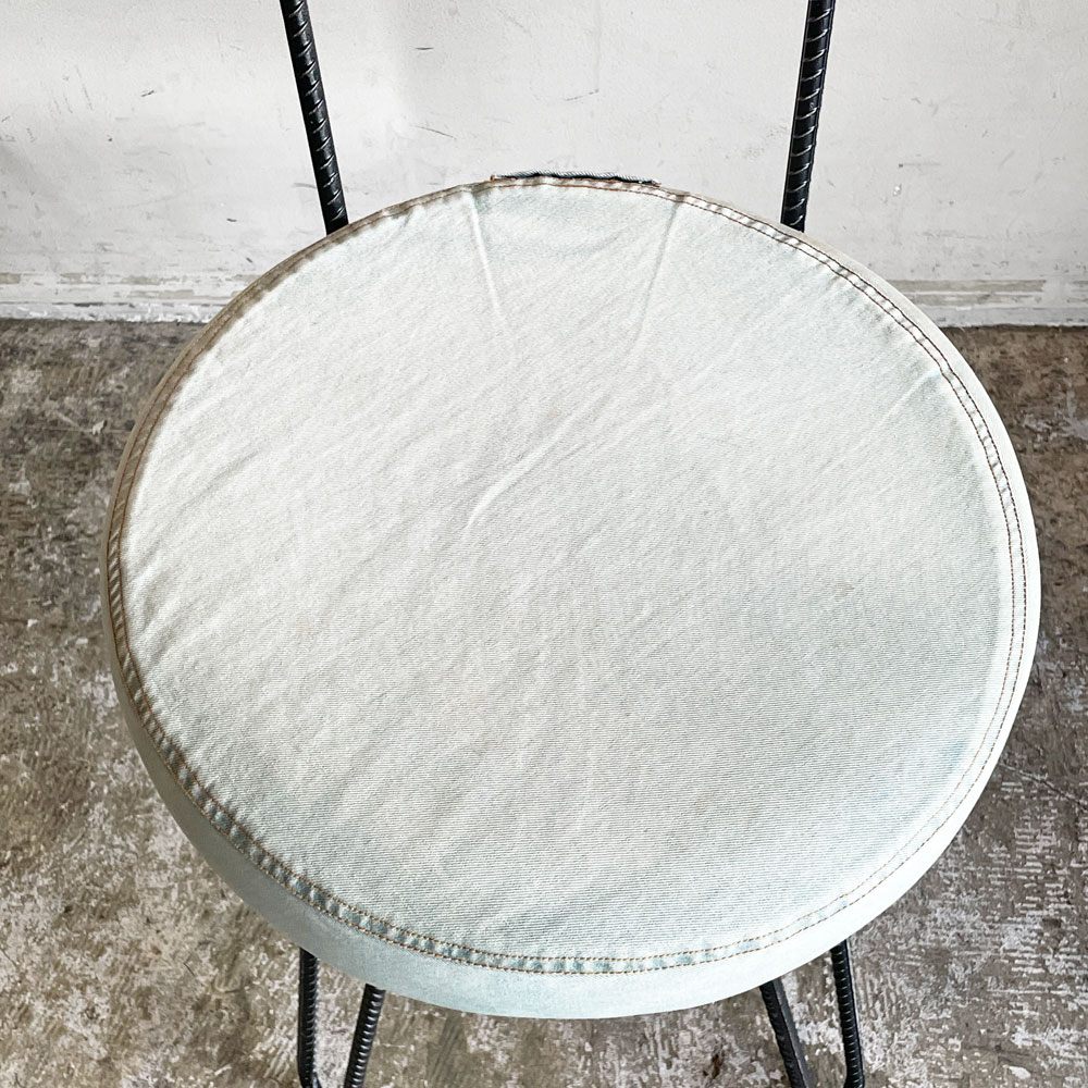 ディーボディ d-Bodhi カンパーニャ チェア デニム CAMPAGNA CHAIR ダイニングチェア チーク古材×アイアンレッグ インダストリアルデザイン B ■
