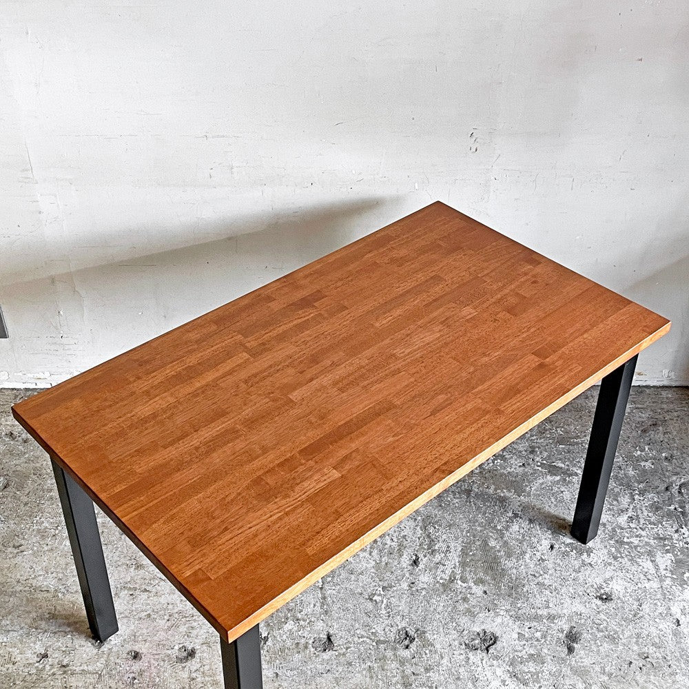 かなでもの KANADEMONO ザ・テーブル THE TABLE ダイニングテーブル ラバーウッド天板 W120cm スクエアバー脚 ブラック グライズ欠品 定価￥49,900- ■