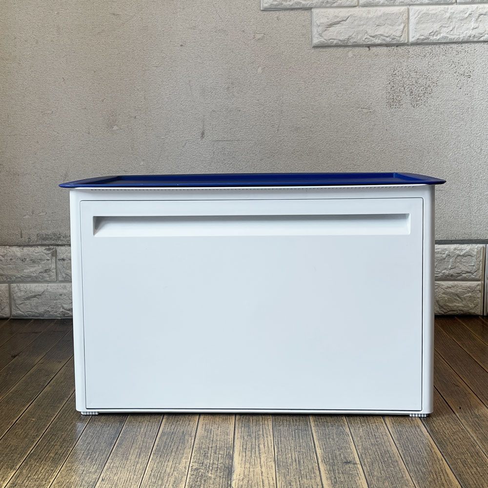 タッパーウェア Tupperware マルチオーガナイザー ワイド ドロップダウンドア ブルー×ホワイト ◎