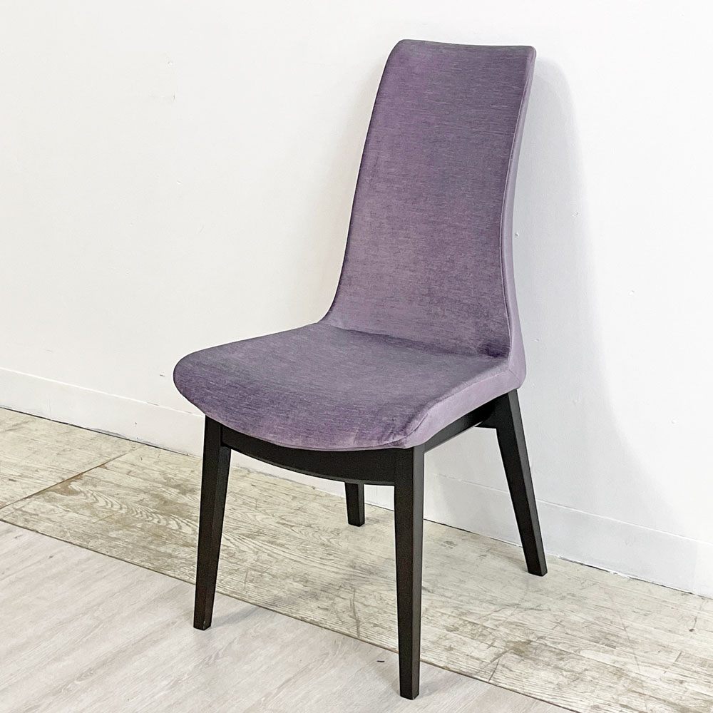 カワジュン KAWAJUN ドリディナチェア DORIDINA CHAIR ファブリック パープル モールドウレタン シンプルデザイン 美品 A ●