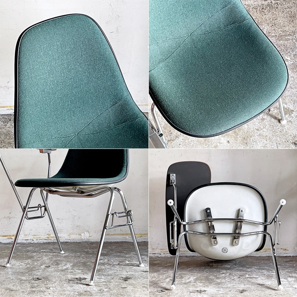 ハーマンミラー Herman Miller サイドシェルチェア セカンド 2nd ビンテージ アプホルスター スクールベース 肘掛けテーブル付 イームズ ミッドセンチュリー A ■