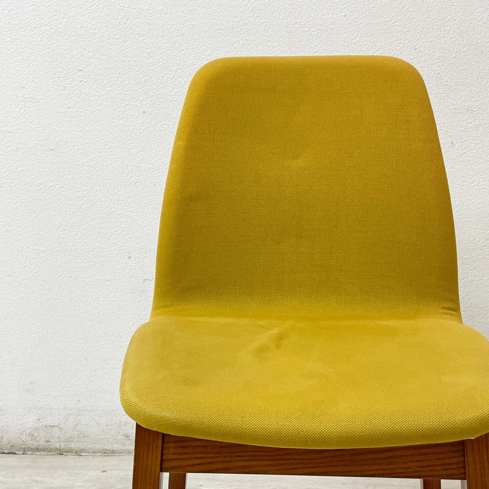 イデー IDEE アントン ANTON ダイニングチェア ファブリック イエロー アントンブラウン アッシュ材 受注生産品 ●
