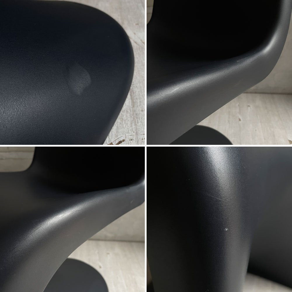 ヴィトラ vitra パントンチェア ダイニングチェア スタッキングチェア ディープブラック ヴェルナー・パントン Panton ミッドセンチュリー スペースエイジ ♪