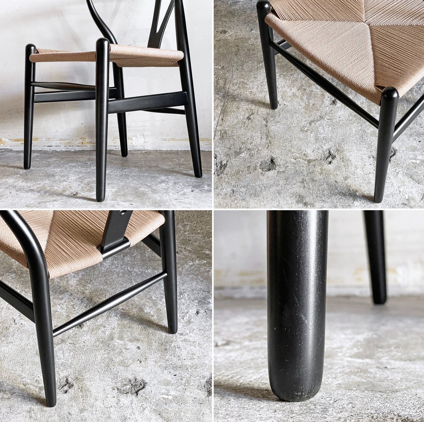 カールハンセン&サン Carl Hansen&Son CH24 Yチェア ブラックラッカー × ナチュラルペーパーコード ビーチ材 ハンス J. ウェグナー 座面高42cm フルリペア品 ■