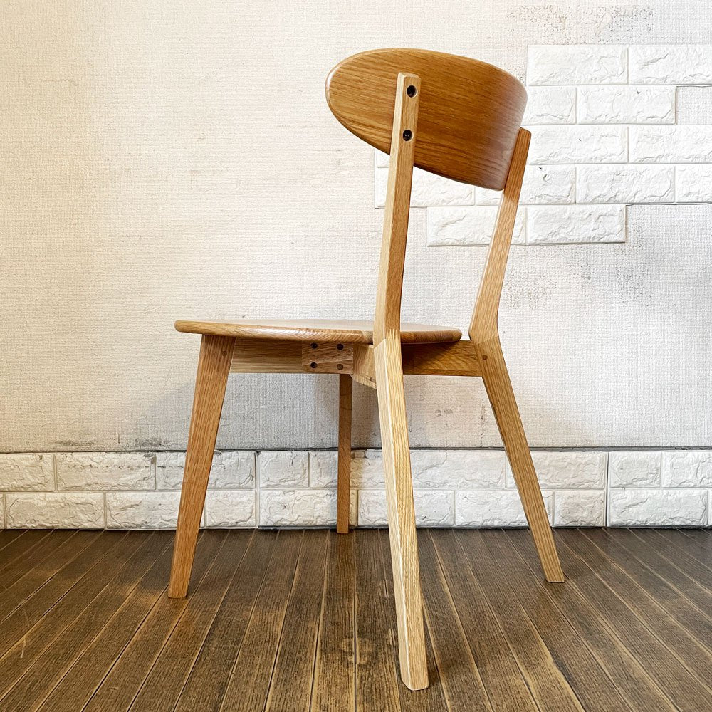 リセノ Re:CENO リバー RIVER Dining Chair ダイニングチェア オーク無垢材 ウレタン塗装 ナチュラルデザイン 定価￥19,900- A ◎
