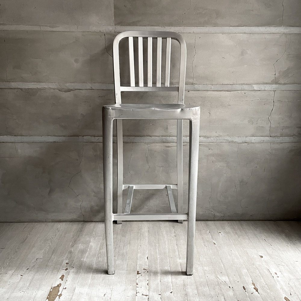 ネイビーバースツール Navy BarStool カウンターチェア ハイチェア アルミニウム インダストリアル リプロダクト品  B♪