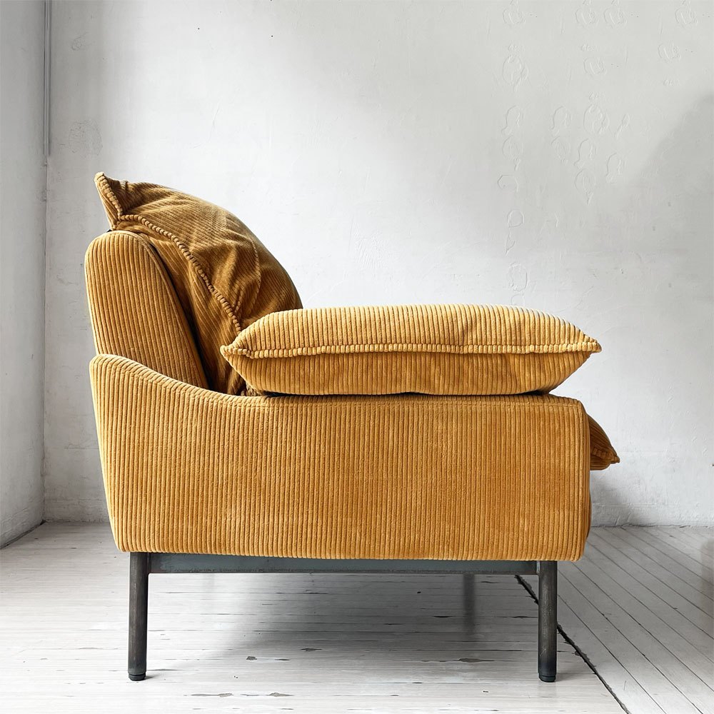 トラックファニチャー TRUCK FURNITURE DTソファ DT SOFA 1P ラウンジチェア コーデュロイ ブラウン フェザークッション W107㎝ 希少 廃盤 ★