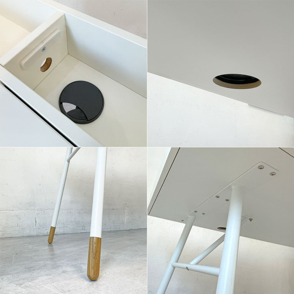 ボーコンセプト Boconcept クパチーノ Cupertino デスク マットホワイト ラッカー仕上げ ナチュラルオーク W140cm 定価 ¥149,900- ★