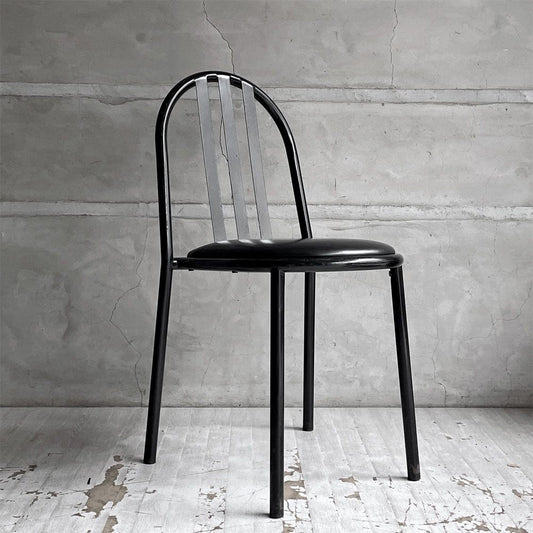 フランスビンテージ French Vintage ステヴァンチェア Stevens Chair モデルC Model C ブラック レザー クッションシート ロベール・マレ＝ステヴァンス 刻印有 B ♪